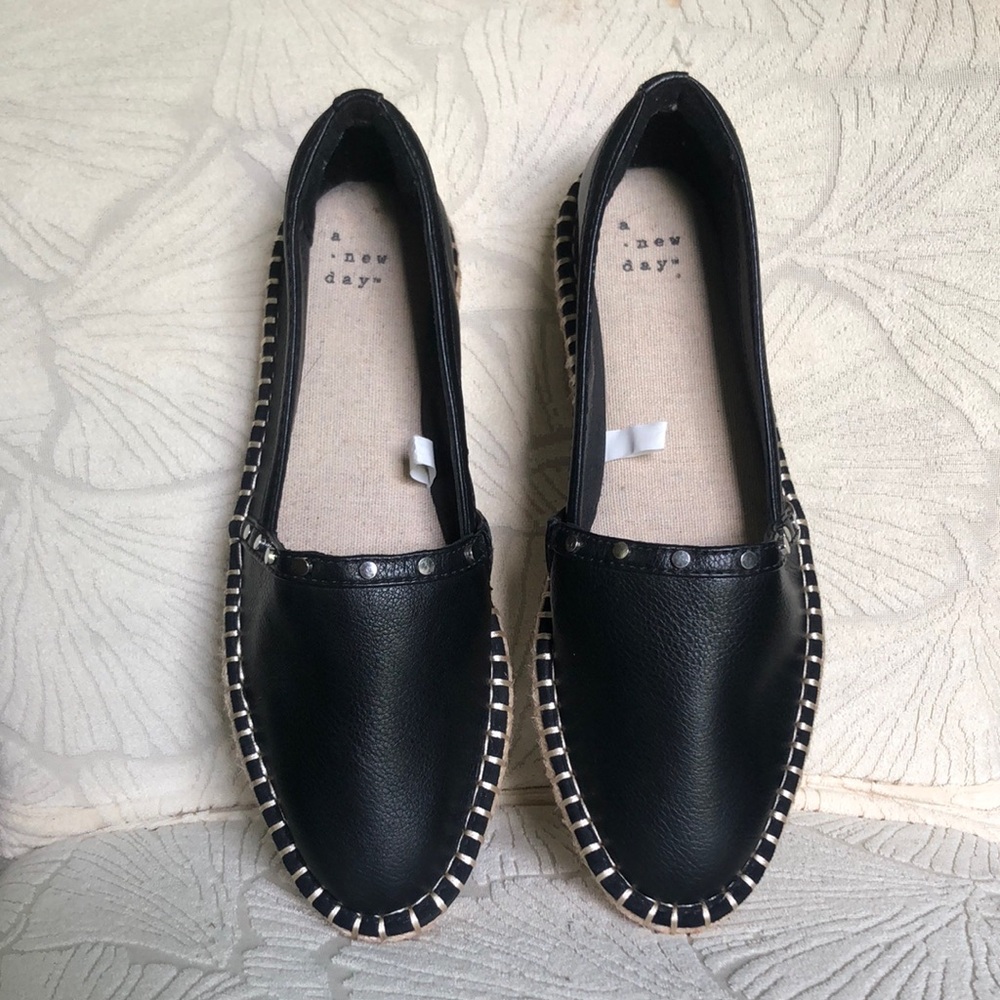 A New Day Black Flats Slip-On Loafers